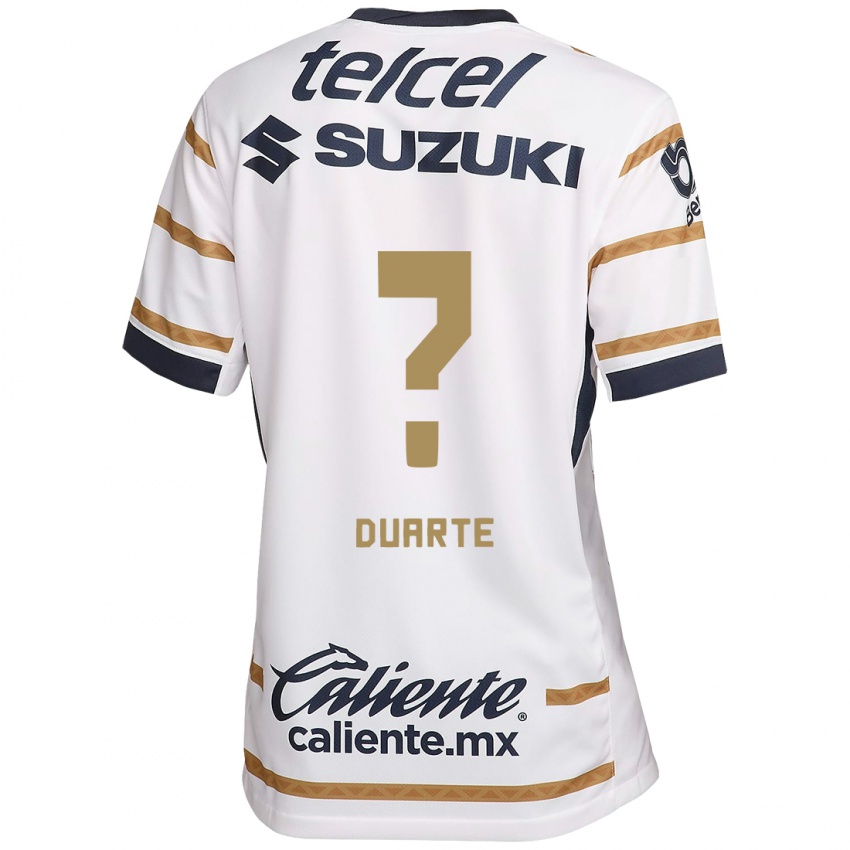 Niño Camiseta Rubén Duarte #0 Obsidiana Blanca 1ª Equipación 2024/25 La Camisa