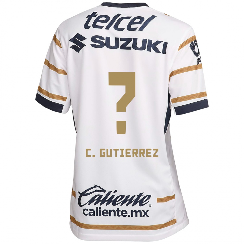 Niño Camiseta Carlos Gutiérrez #0 Obsidiana Blanca 1ª Equipación 2024/25 La Camisa