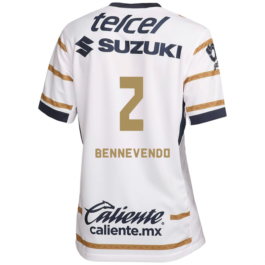 Niño Camiseta Pablo Bennevendo #2 Obsidiana Blanca 1ª Equipación 2024/25 La Camisa