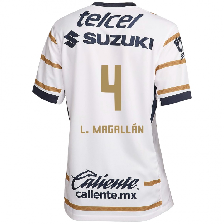 Niño Camiseta Lisandro Magallan #4 Obsidiana Blanca 1ª Equipación 2024/25 La Camisa