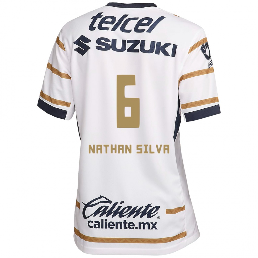 Niño Camiseta Nathan Silva #6 Obsidiana Blanca 1ª Equipación 2024/25 La Camisa