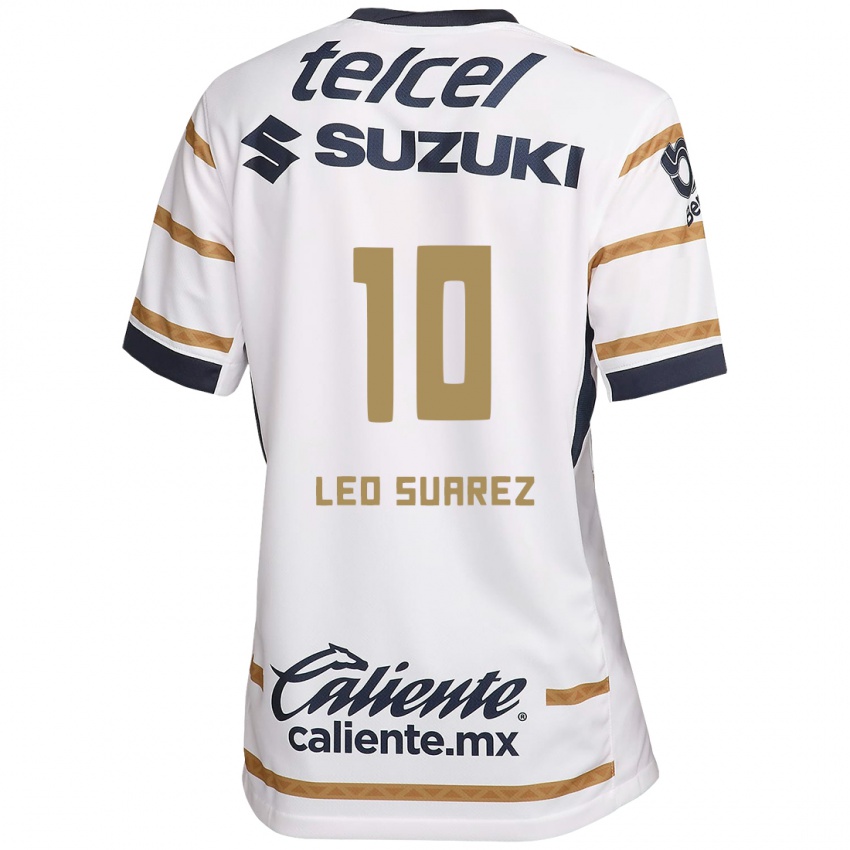 Niño Camiseta Leo Suarez #10 Obsidiana Blanca 1ª Equipación 2024/25 La Camisa