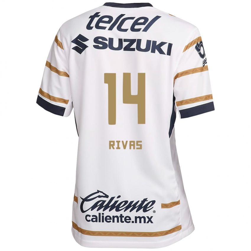 Niño Camiseta Jesús Rivas #14 Obsidiana Blanca 1ª Equipación 2024/25 La Camisa