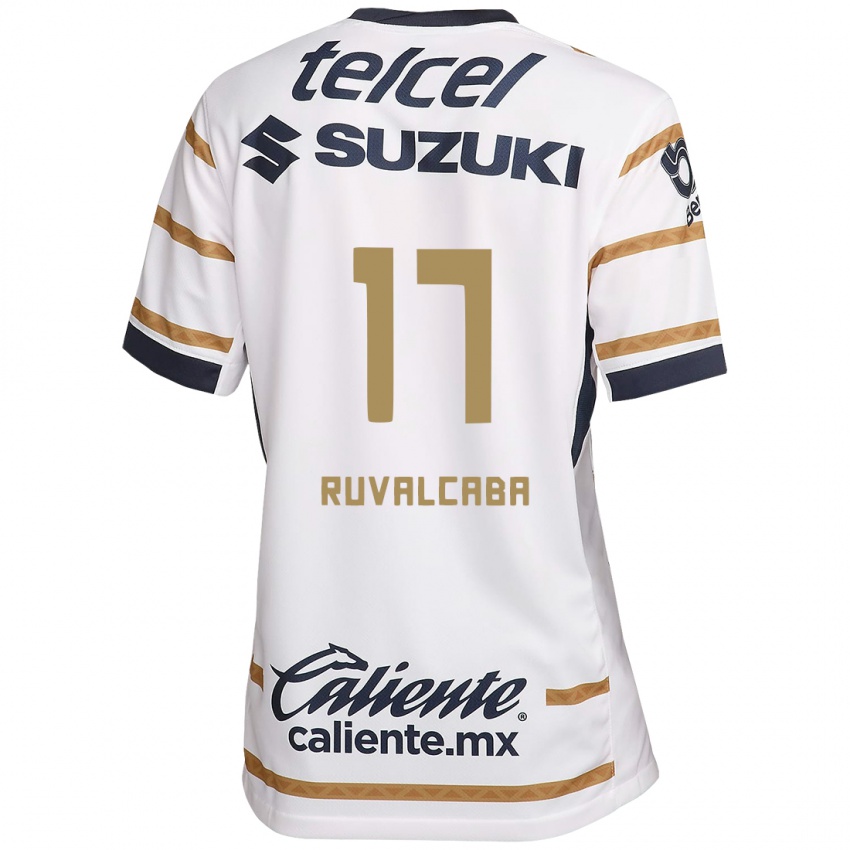 Niño Camiseta Jorge Ruvalcaba #17 Obsidiana Blanca 1ª Equipación 2024/25 La Camisa