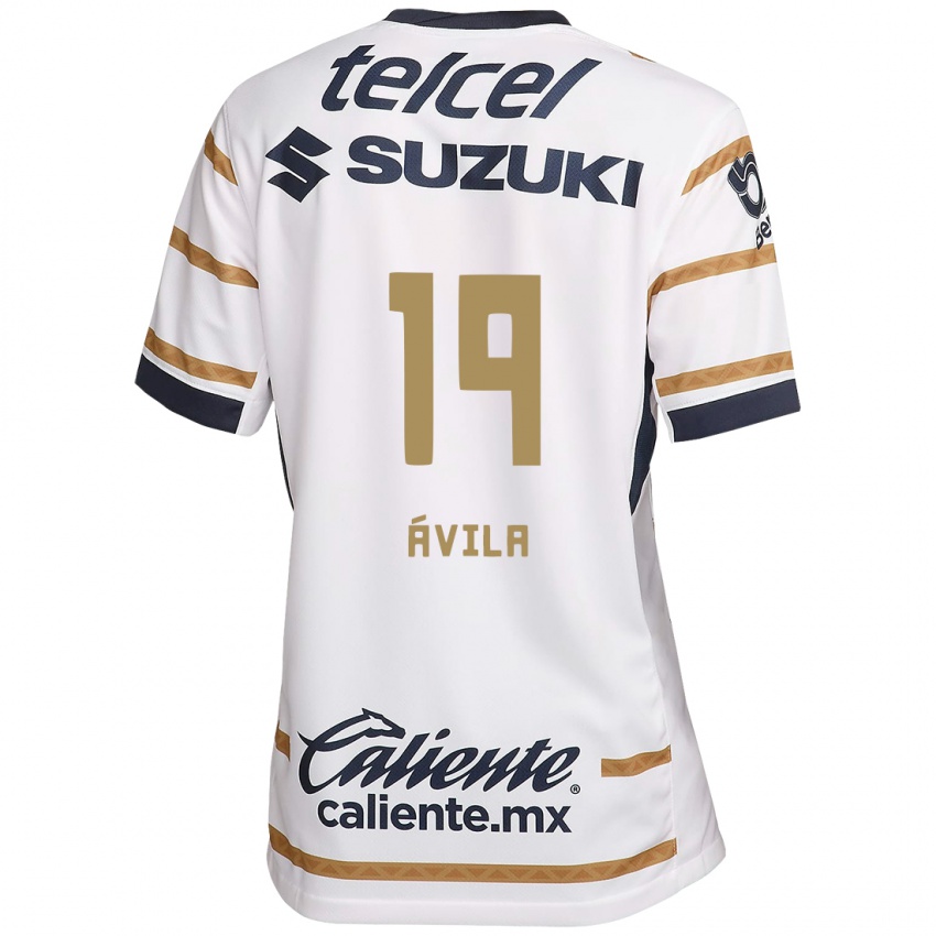 Niño Camiseta Alí Ávila #19 Obsidiana Blanca 1ª Equipación 2024/25 La Camisa