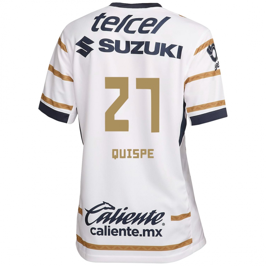 Niño Camiseta Piero Quispe #27 Obsidiana Blanca 1ª Equipación 2024/25 La Camisa