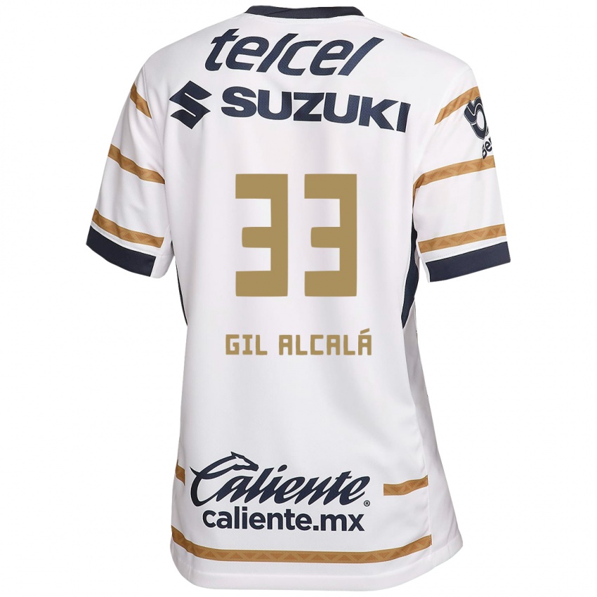 Niño Camiseta Gil Alcalá #33 Obsidiana Blanca 1ª Equipación 2024/25 La Camisa