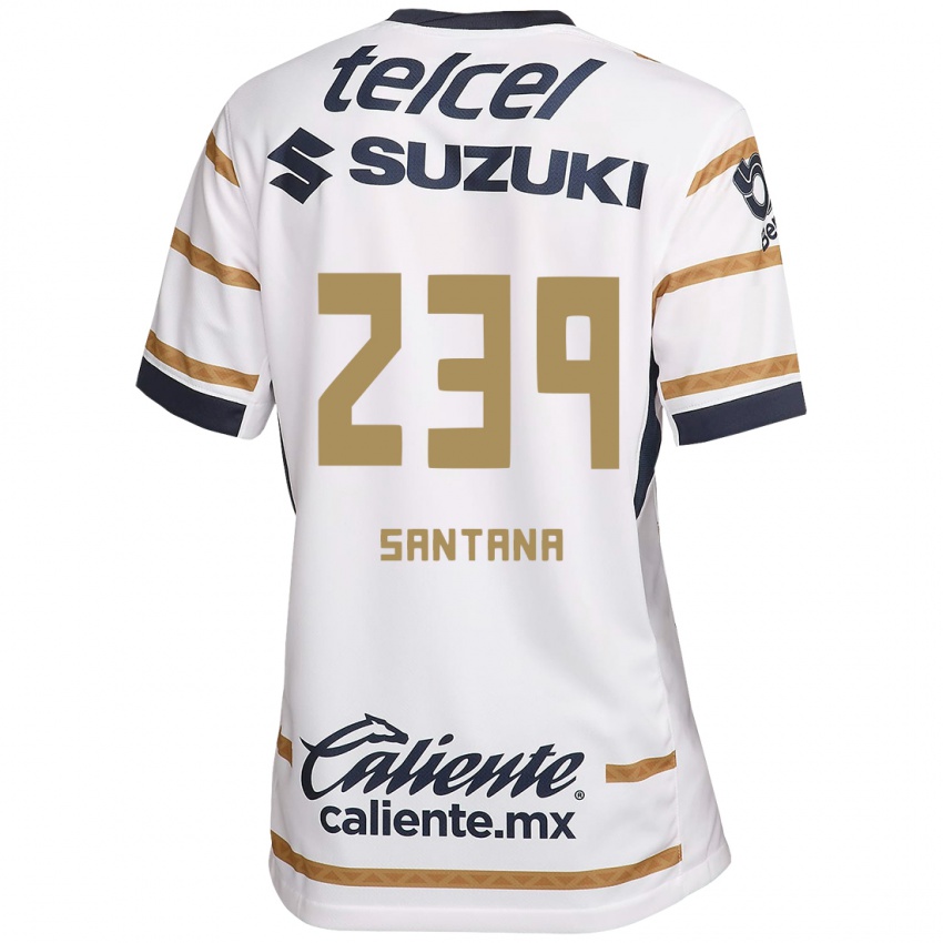 Niño Camiseta Guillermo Santana #239 Obsidiana Blanca 1ª Equipación 2024/25 La Camisa