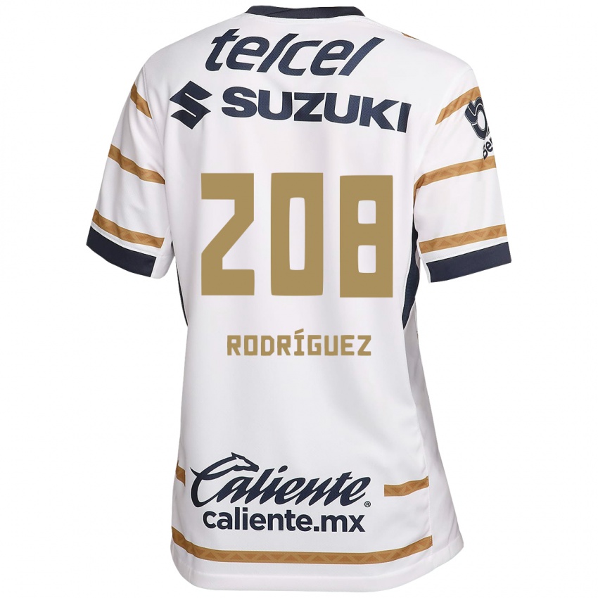 Niño Camiseta Gael Rodríguez #208 Obsidiana Blanca 1ª Equipación 2024/25 La Camisa