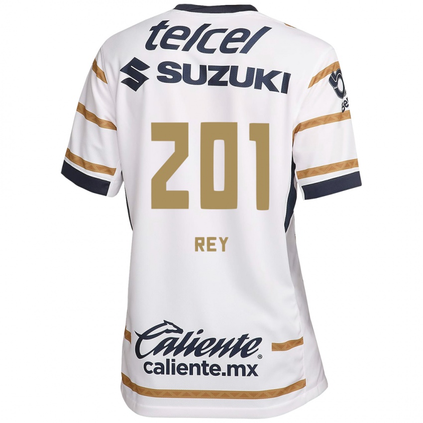 Niño Camiseta Santiago Rey #201 Obsidiana Blanca 1ª Equipación 2024/25 La Camisa