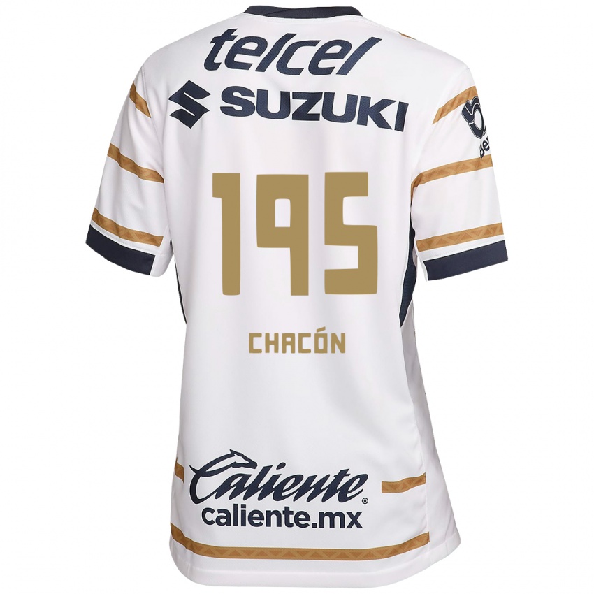 Niño Camiseta Eduardo Chacón #195 Obsidiana Blanca 1ª Equipación 2024/25 La Camisa