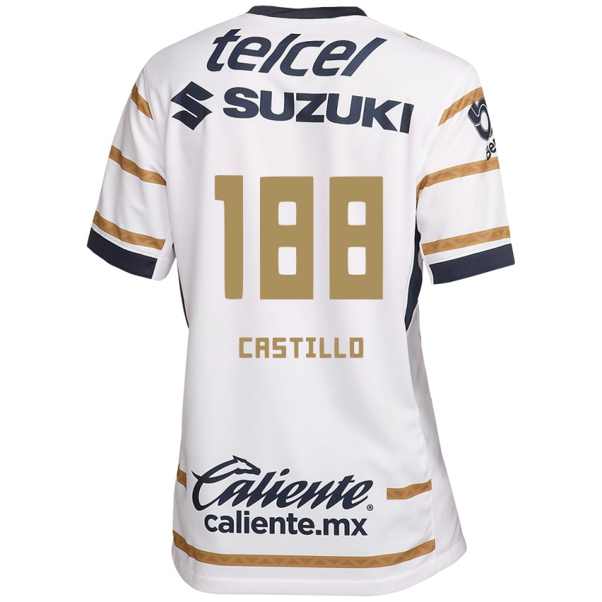 Niño Camiseta Christian Castillo #188 Obsidiana Blanca 1ª Equipación 2024/25 La Camisa