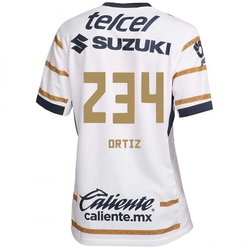 Niño Camiseta Jorge Ortiz #234 Obsidiana Blanca 1ª Equipación 2024/25 La Camisa