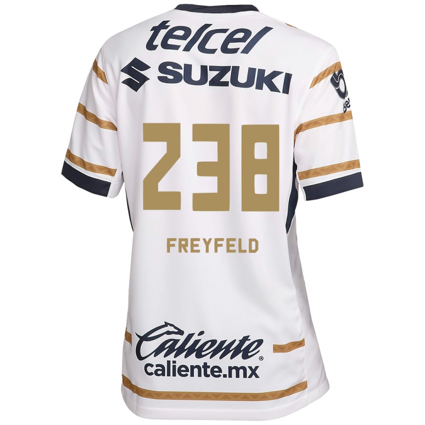 Niño Camiseta Julián Freyfeld #238 Obsidiana Blanca 1ª Equipación 2024/25 La Camisa