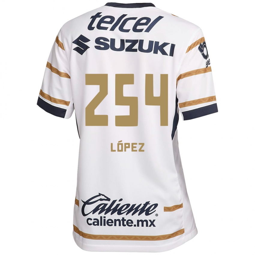 Niño Camiseta Santiago López #254 Obsidiana Blanca 1ª Equipación 2024/25 La Camisa