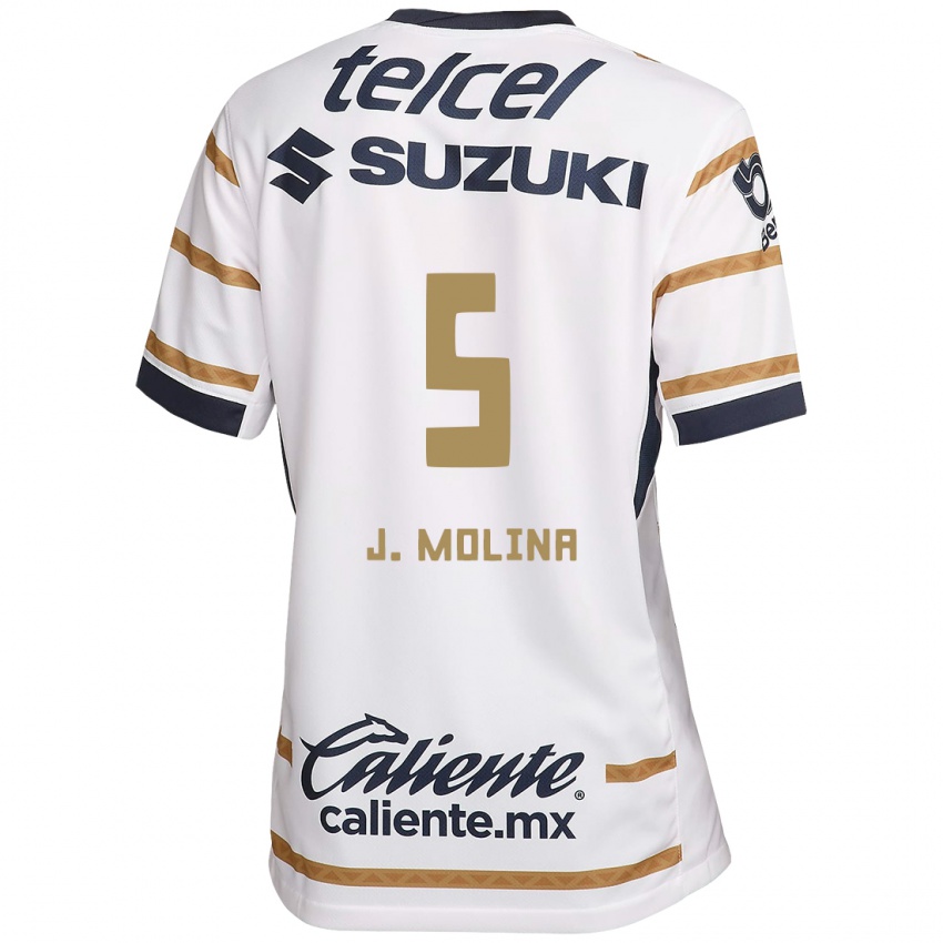 Niño Camiseta Jesús Molina #5 Obsidiana Blanca 1ª Equipación 2024/25 La Camisa