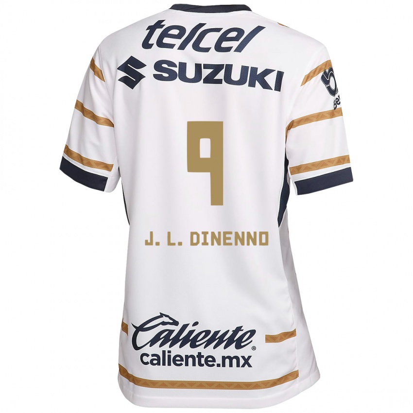 Niño Camiseta Juan Dinenno #9 Obsidiana Blanca 1ª Equipación 2024/25 La Camisa