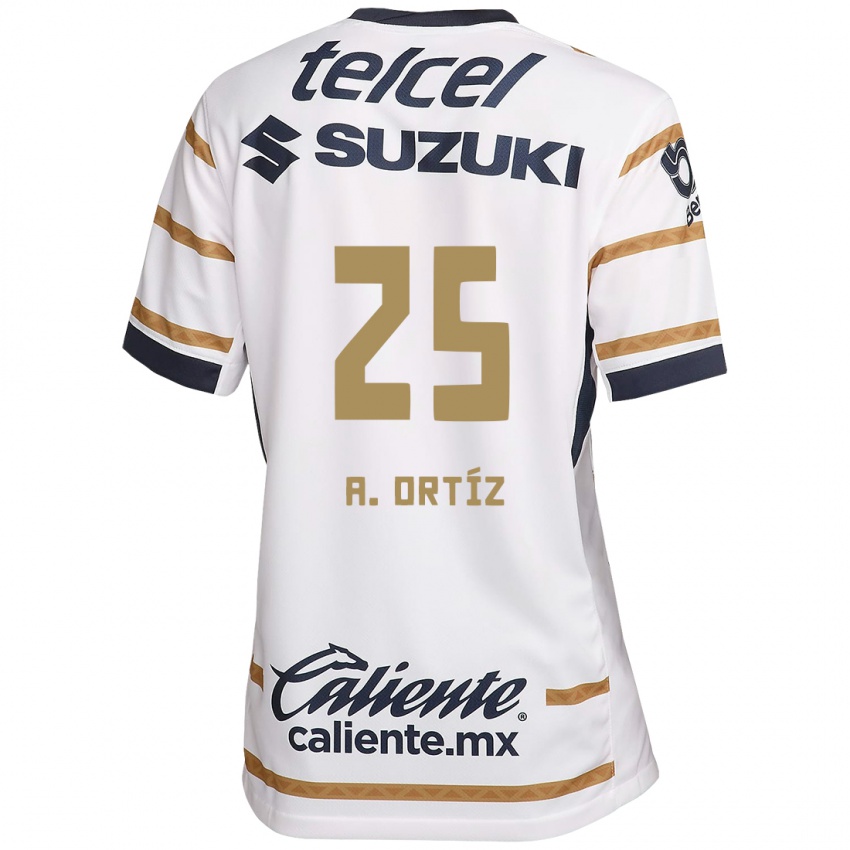 Niño Camiseta Arturo Ortiz #25 Obsidiana Blanca 1ª Equipación 2024/25 La Camisa