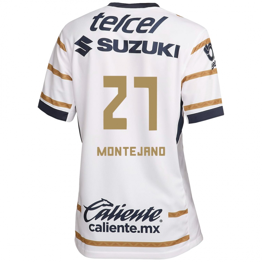 Niño Camiseta Emanuel Montejano #27 Obsidiana Blanca 1ª Equipación 2024/25 La Camisa