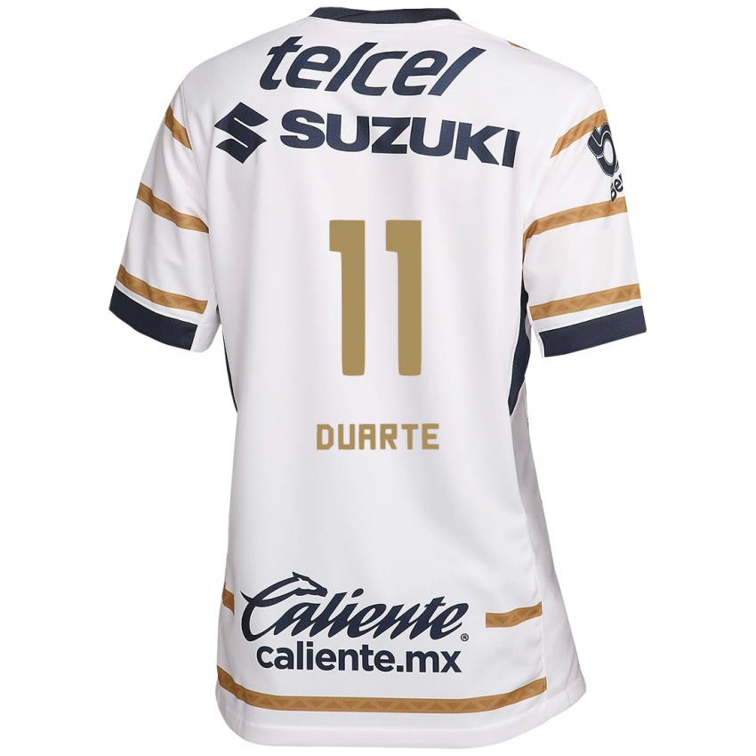 Niño Camiseta Luz Duarte #11 Obsidiana Blanca 1ª Equipación 2024/25 La Camisa