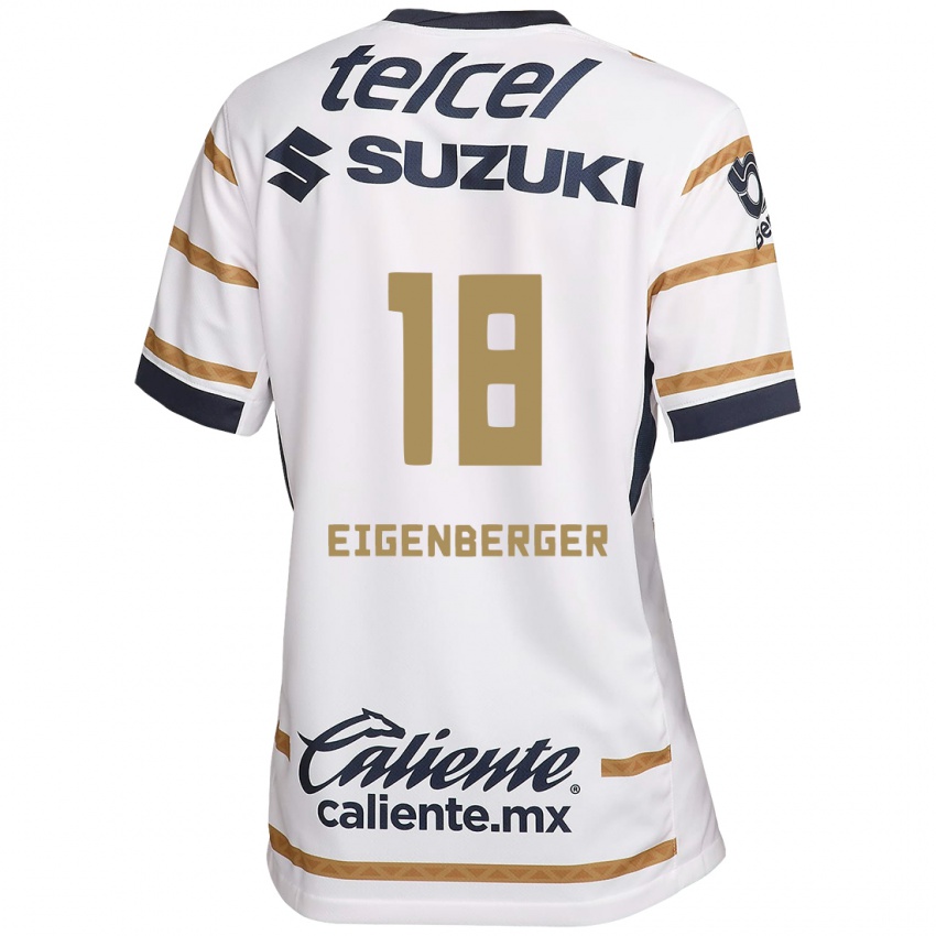 Niño Camiseta Chandra Eigenberger #18 Obsidiana Blanca 1ª Equipación 2024/25 La Camisa