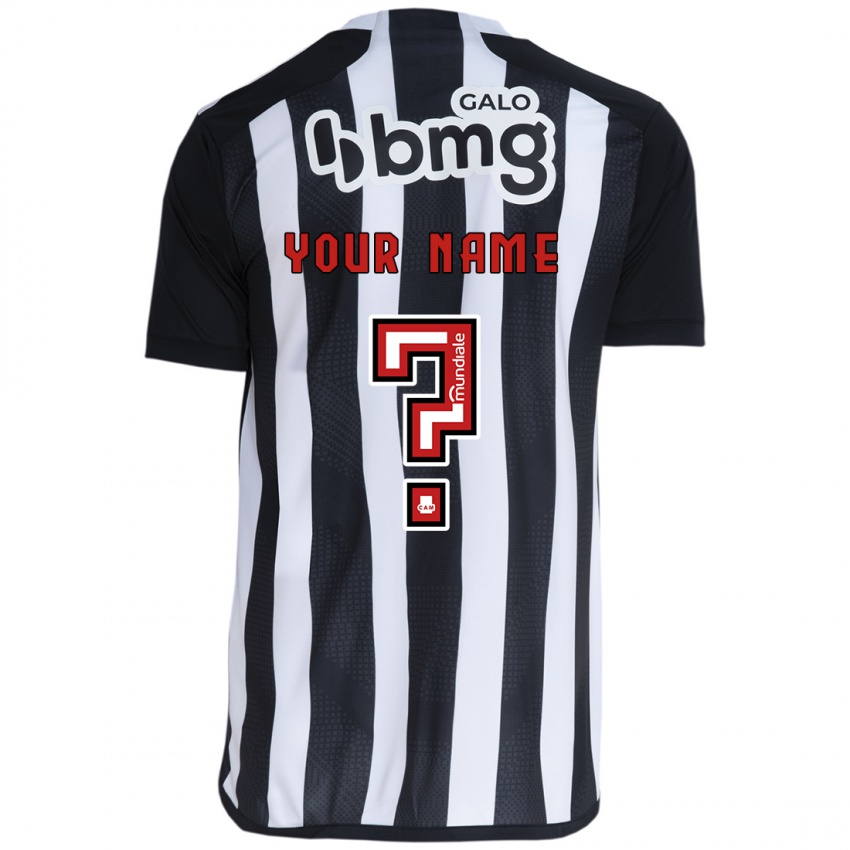 Niño Camiseta Su Nombre #0 Blanco Negro 1ª Equipación 2024/25 La Camisa