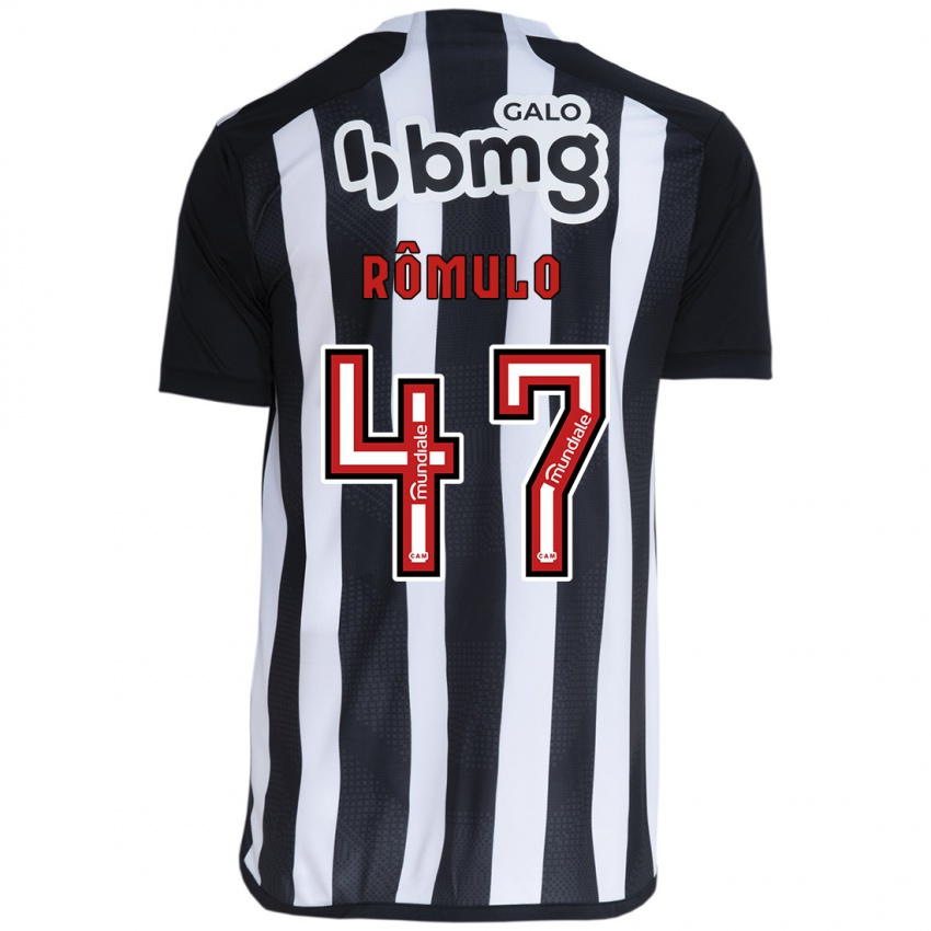 Niño Camiseta Rômulo #47 Blanco Negro 1ª Equipación 2024/25 La Camisa