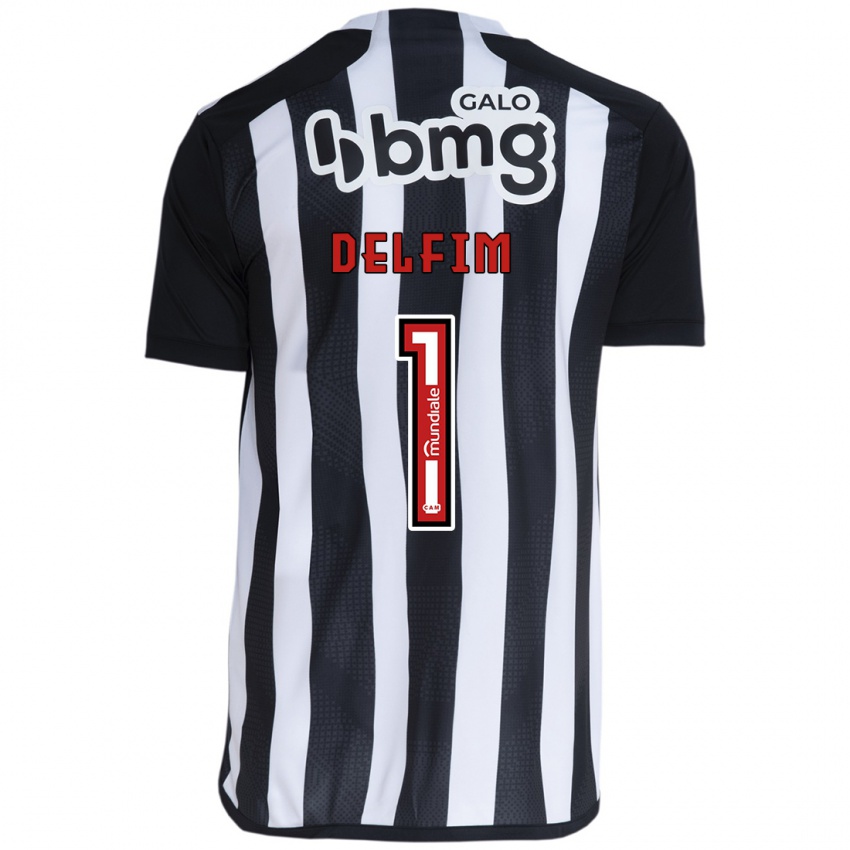 Niño Camiseta Gabriel Delfim #1 Blanco Negro 1ª Equipación 2024/25 La Camisa