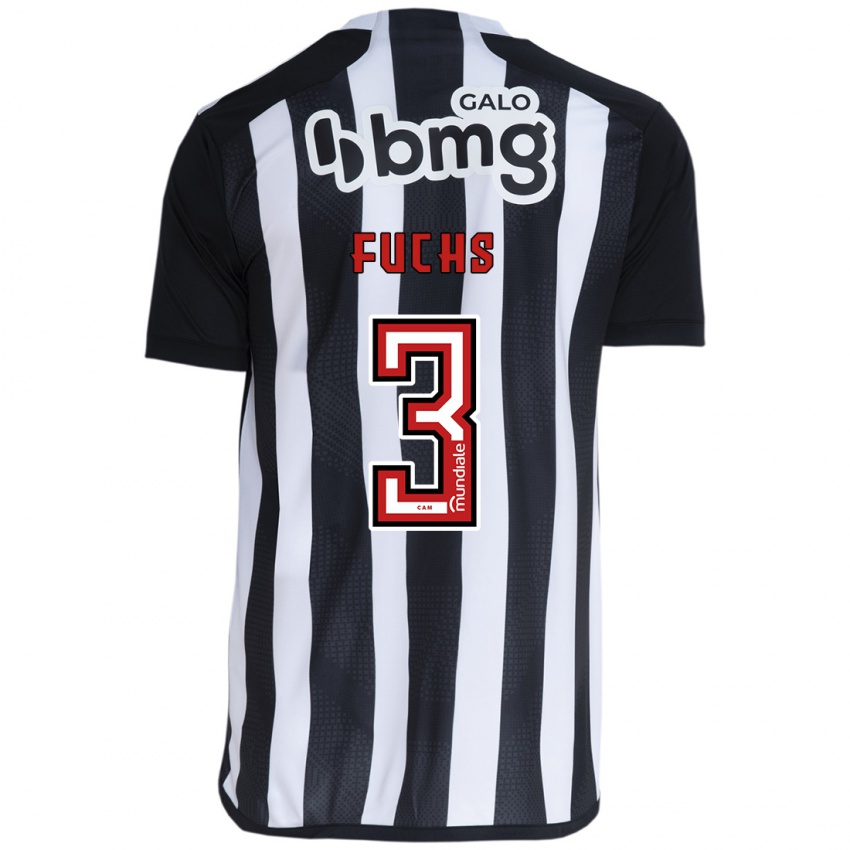 Niño Camiseta Bruno Fuchs #3 Blanco Negro 1ª Equipación 2024/25 La Camisa