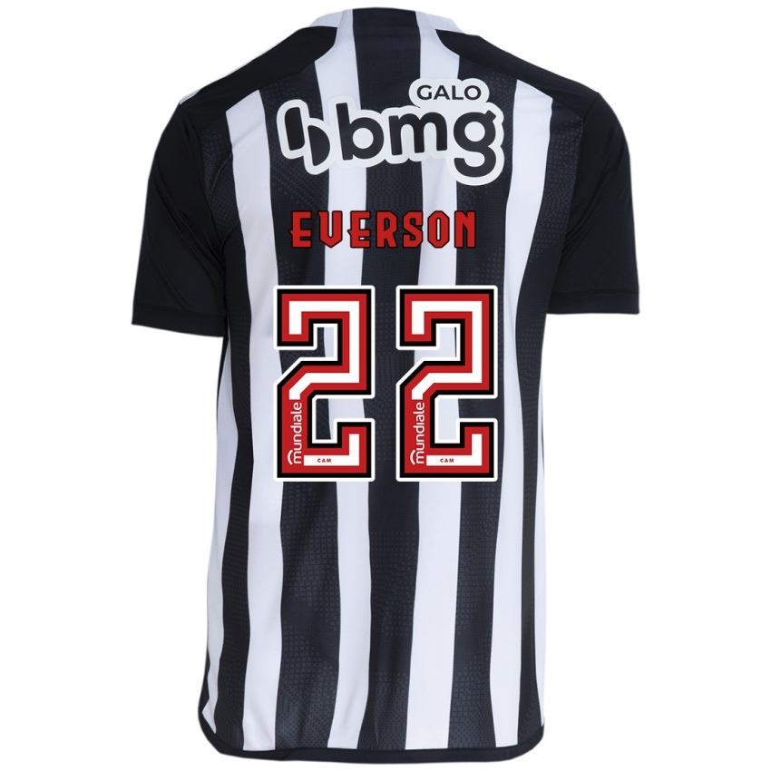 Niño Camiseta Everson #22 Blanco Negro 1ª Equipación 2024/25 La Camisa