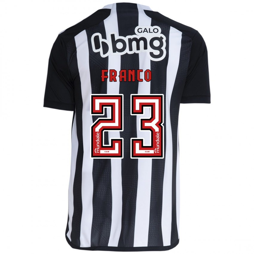 Niño Camiseta Alan Franco #23 Blanco Negro 1ª Equipación 2024/25 La Camisa