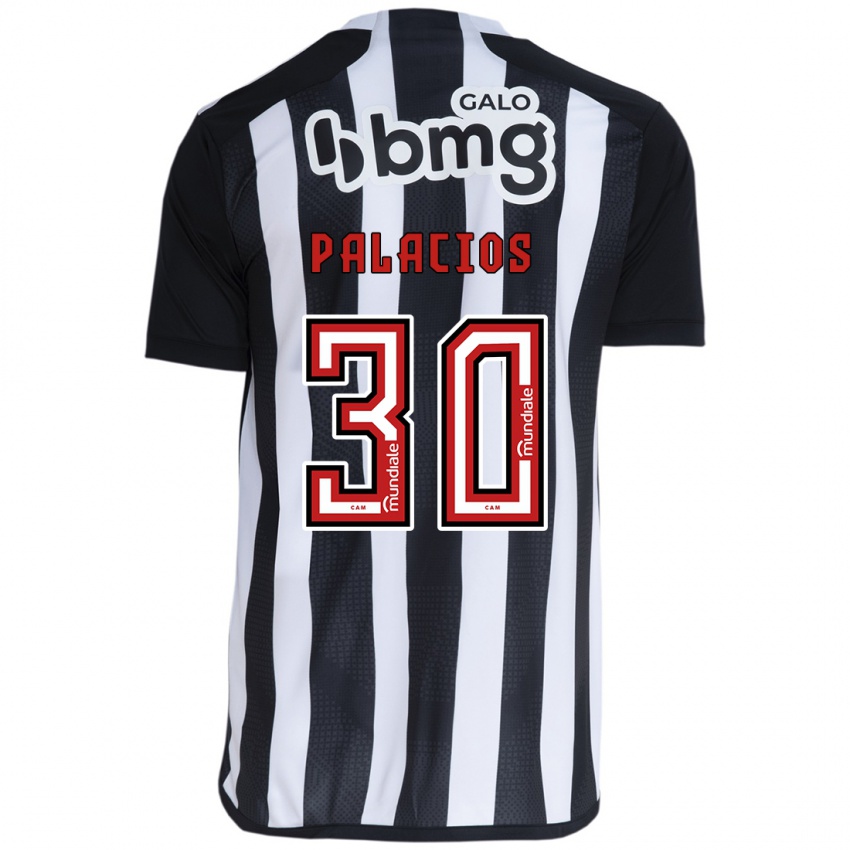 Niño Camiseta Brahian Palacios #30 Blanco Negro 1ª Equipación 2024/25 La Camisa