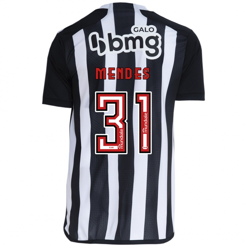 Niño Camiseta Matheus Mendes #31 Blanco Negro 1ª Equipación 2024/25 La Camisa