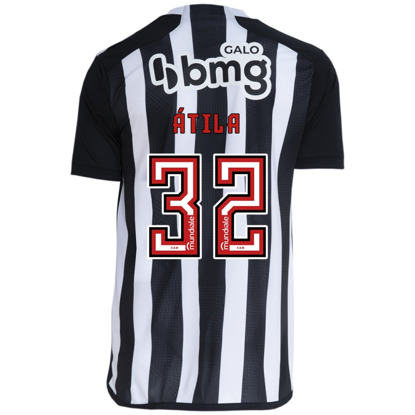 Niño Camiseta Gabriel Átila #32 Blanco Negro 1ª Equipación 2024/25 La Camisa