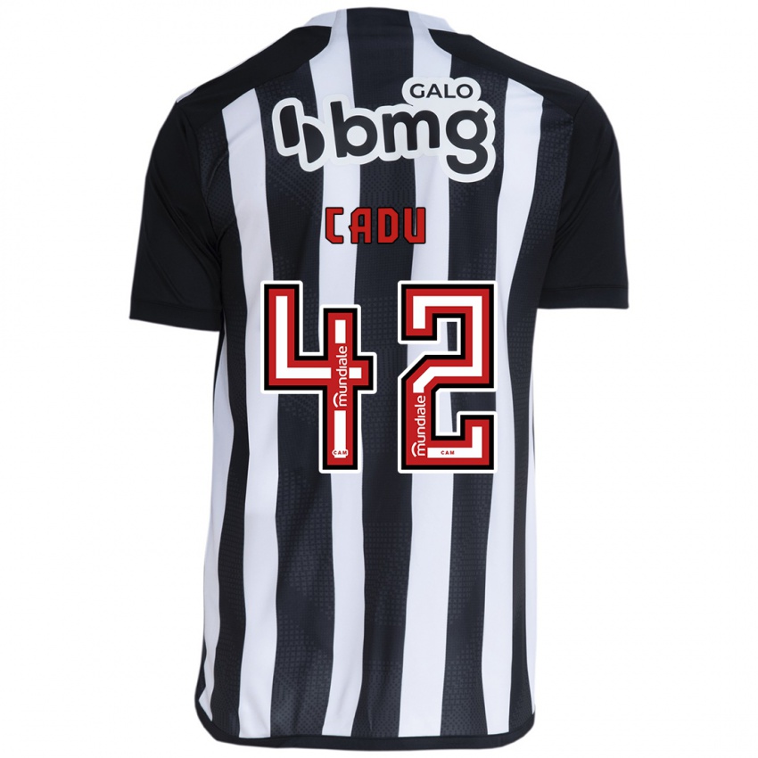 Niño Camiseta Cadu #42 Blanco Negro 1ª Equipación 2024/25 La Camisa