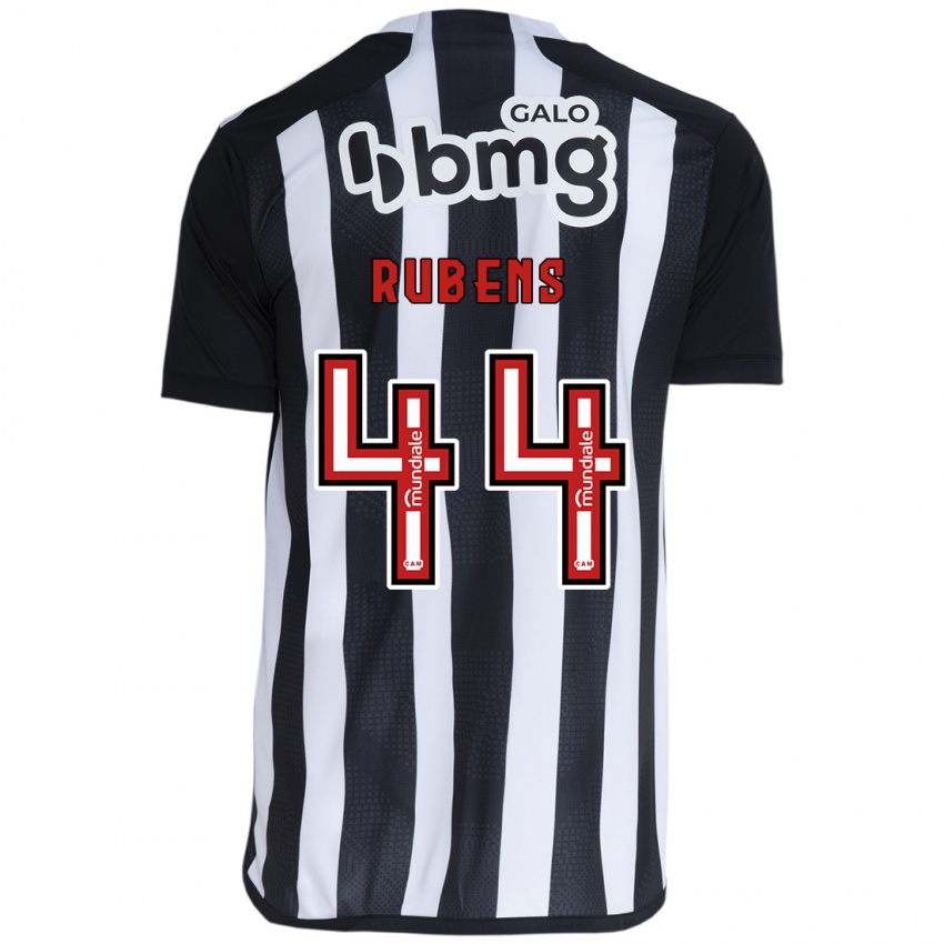 Niño Camiseta Rubens #44 Blanco Negro 1ª Equipación 2024/25 La Camisa