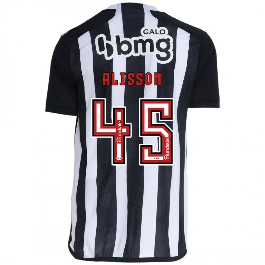 Niño Camiseta Alisson #45 Blanco Negro 1ª Equipación 2024/25 La Camisa