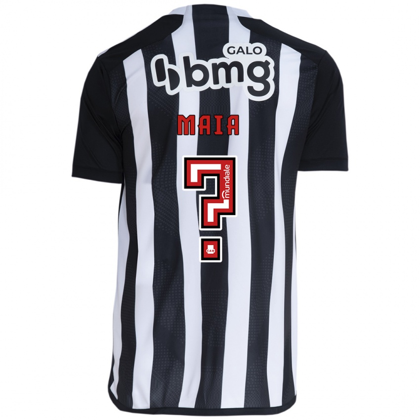 Niño Camiseta Caio Maia #0 Blanco Negro 1ª Equipación 2024/25 La Camisa