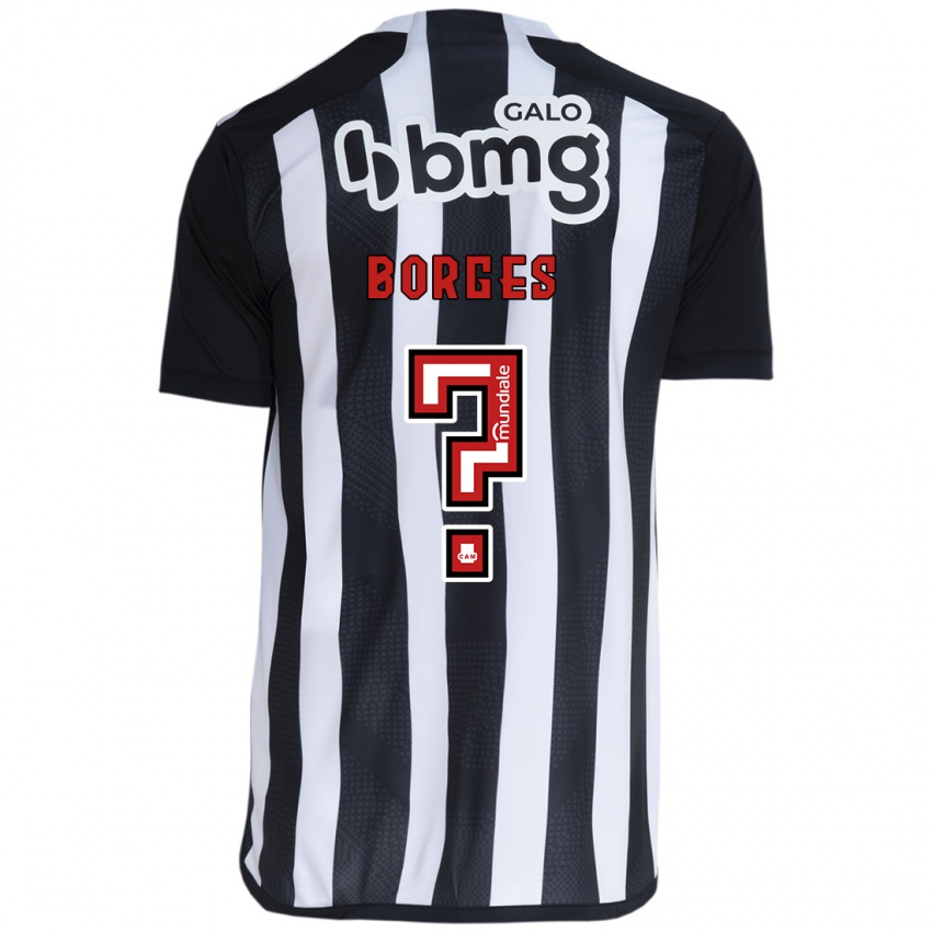 Niño Camiseta Leo Borges #0 Blanco Negro 1ª Equipación 2024/25 La Camisa