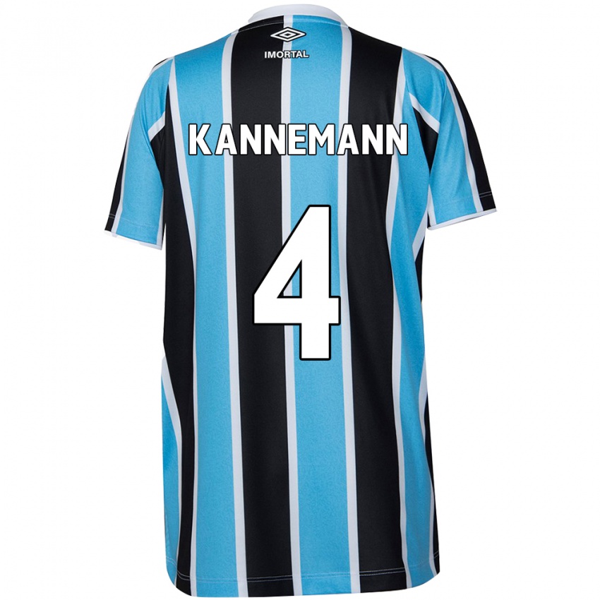 Niño Camiseta Walter Kannemann #4 Azul Negro Blanco 1ª Equipación 2024/25 La Camisa