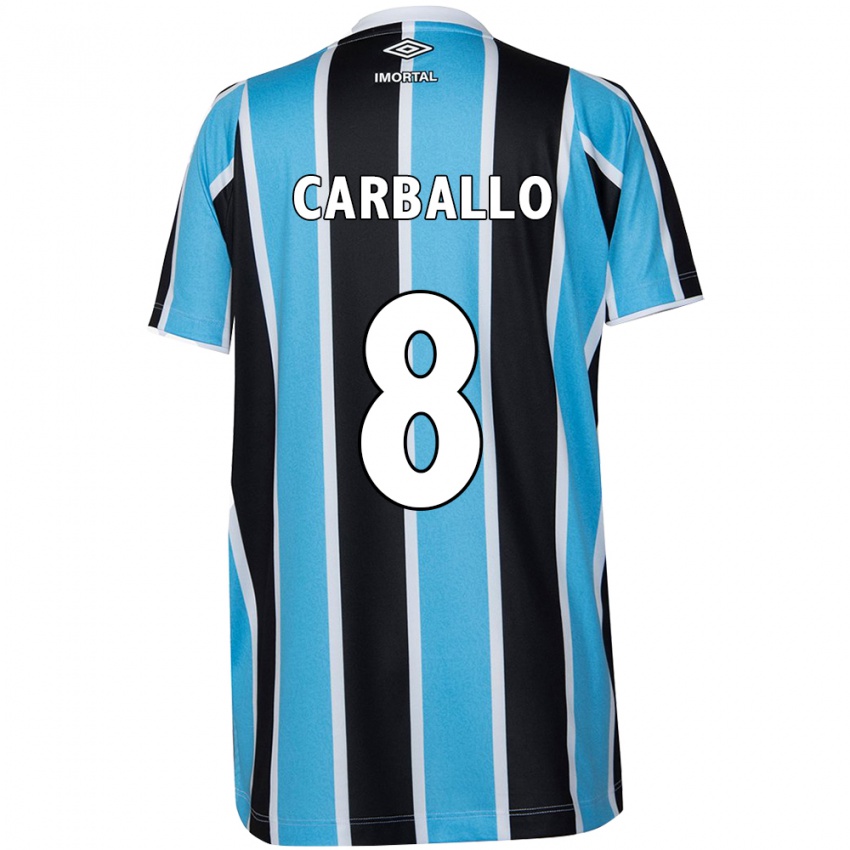 Niño Camiseta Felipe Carballo #8 Azul Negro Blanco 1ª Equipación 2024/25 La Camisa