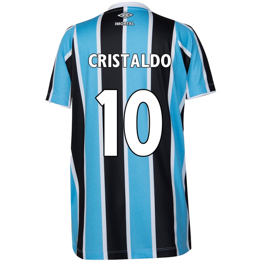 Niño Camiseta Franco Cristaldo #10 Azul Negro Blanco 1ª Equipación 2024/25 La Camisa