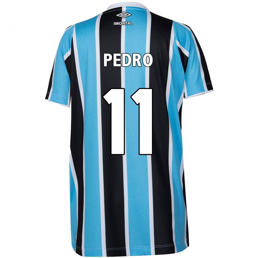 Niño Camiseta João Pedro #11 Azul Negro Blanco 1ª Equipación 2024/25 La Camisa