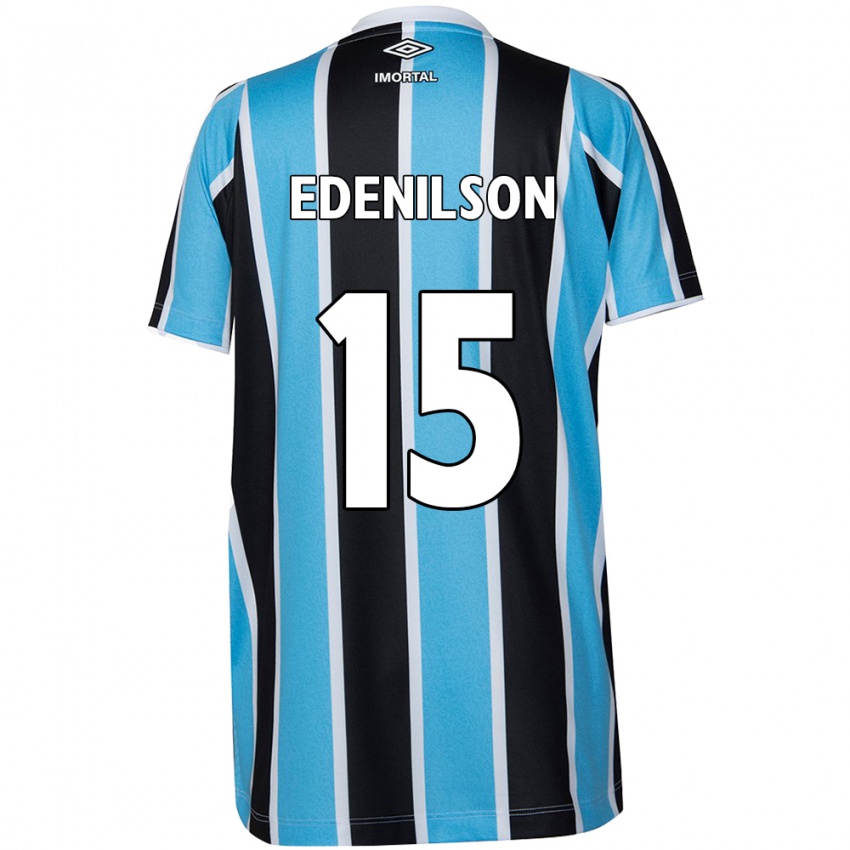 Niño Camiseta Edenilson #15 Azul Negro Blanco 1ª Equipación 2024/25 La Camisa