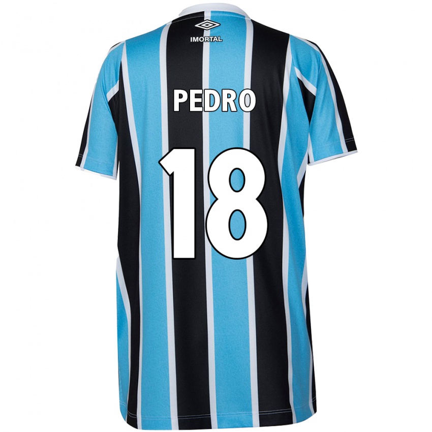 Niño Camiseta João Pedro #18 Azul Negro Blanco 1ª Equipación 2024/25 La Camisa