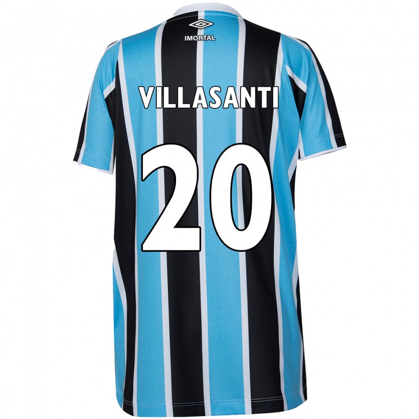 Niño Camiseta Mathías Villasanti #20 Azul Negro Blanco 1ª Equipación 2024/25 La Camisa