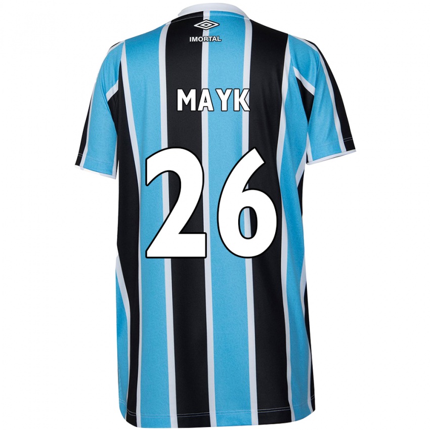 Niño Camiseta Mayk #26 Azul Negro Blanco 1ª Equipación 2024/25 La Camisa