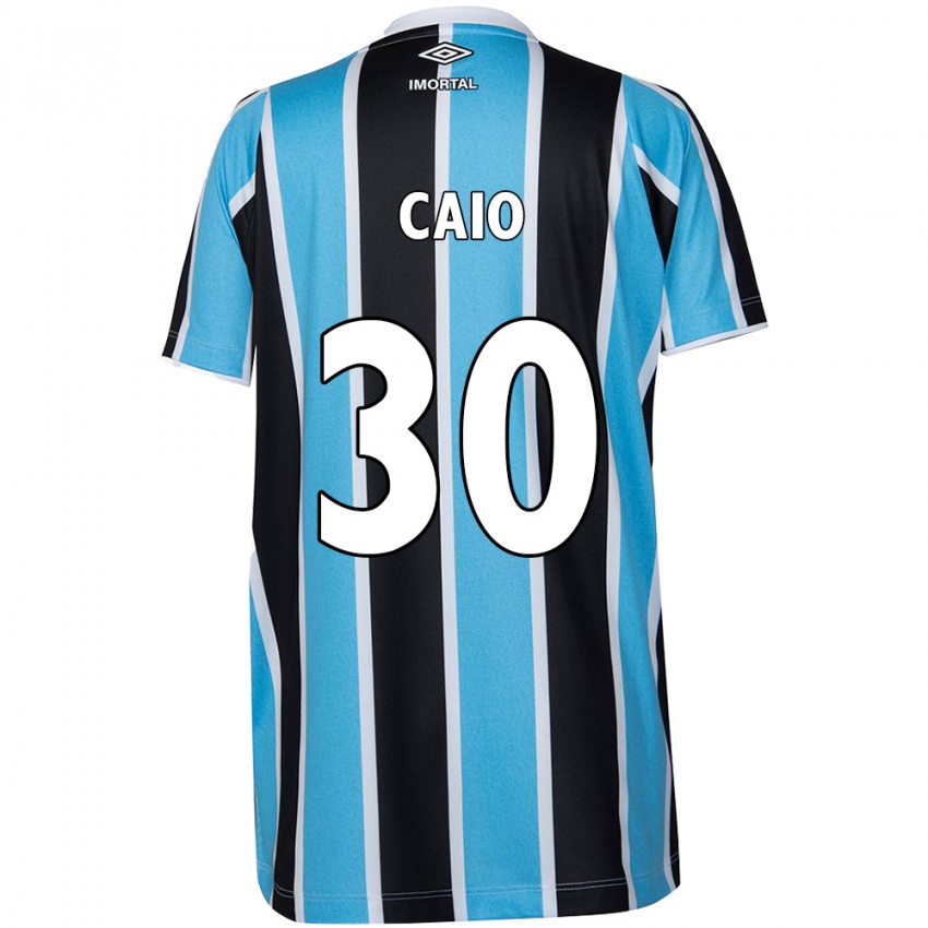 Niño Camiseta Rodrigo Caio #30 Azul Negro Blanco 1ª Equipación 2024/25 La Camisa