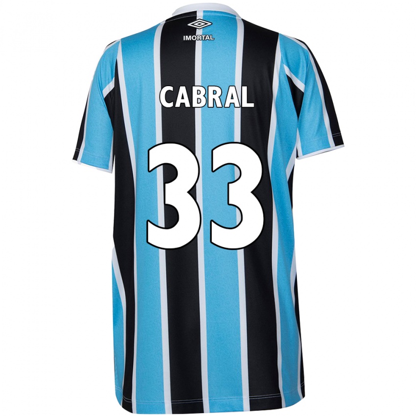 Niño Camiseta Rafael Cabral #33 Azul Negro Blanco 1ª Equipación 2024/25 La Camisa