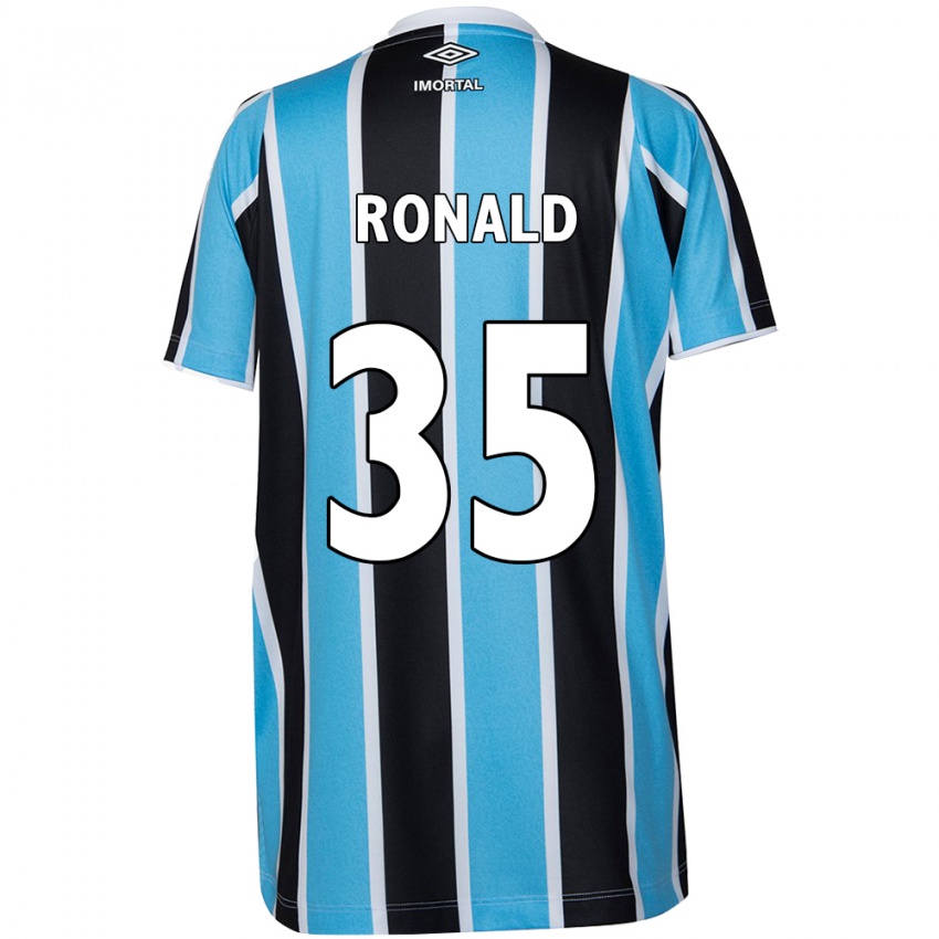 Niño Camiseta Ronald #35 Azul Negro Blanco 1ª Equipación 2024/25 La Camisa